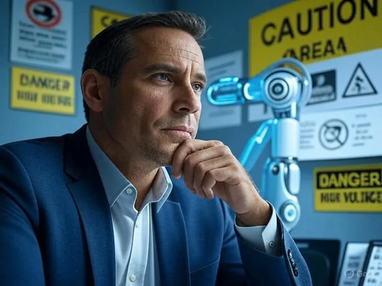 Illustration of a business leader identifying hidden AI risk